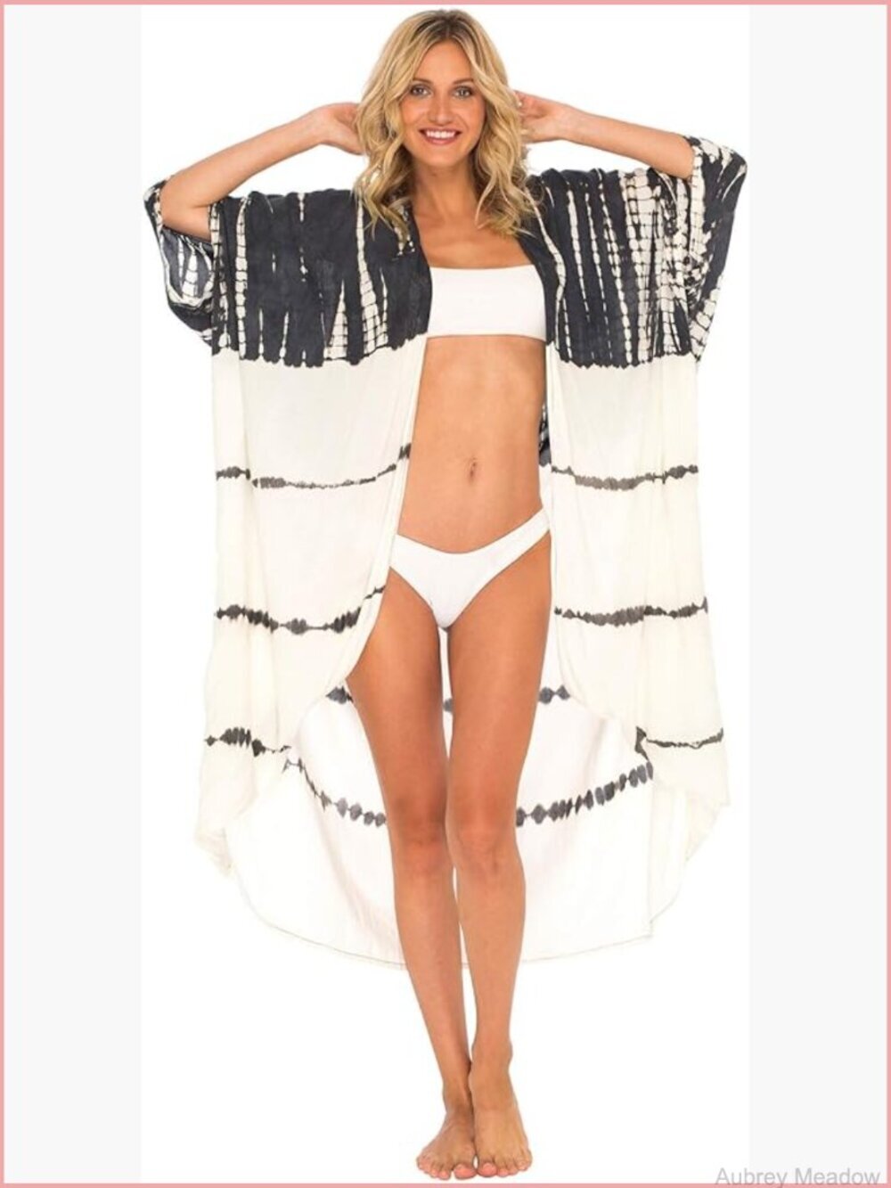 Plus Size Kimono Cardigan Oversized Beach Cover Up Tie Dye Swimsuit Duster
